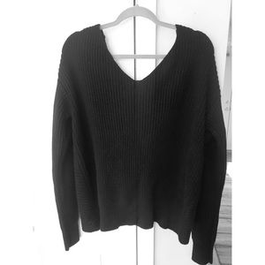 Loose sweater top with tie back